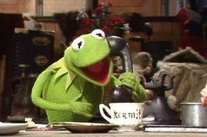 High Quality kermit the frog over the phone Blank Meme Template