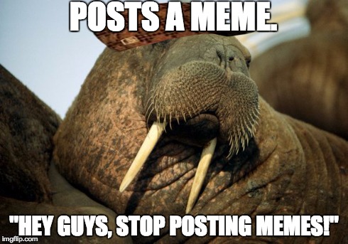 POSTS A MEME. "HEY GUYS,
STOP POSTING MEMES!" | made w/ Imgflip meme maker