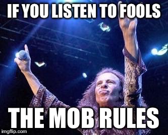 Mob rules | IF YOU LISTEN TO FOOLS THE MOB RULES | image tagged in memes,dio | made w/ Imgflip meme maker
