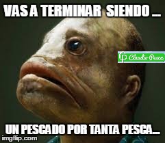 VAS A TERMINAR  SIENDO ... UN PESCADO POR TANTA PESCA... | made w/ Imgflip meme maker