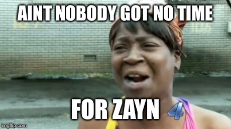 Ain't Nobody Got Time For That Meme | AINT NOBODY GOT NO TIME FOR ZAYN | image tagged in memes,aint nobody got time for that | made w/ Imgflip meme maker