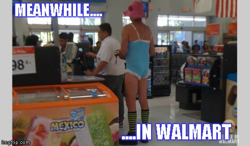 Meanwhile....In Walmart | MEANWHILE.... ....IN WALMART | image tagged in funny memes,walmart | made w/ Imgflip meme maker