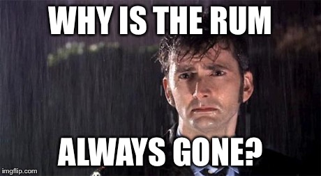Doctor Who | WHY IS THE RUM ALWAYS GONE? | image tagged in doctor who | made w/ Imgflip meme maker