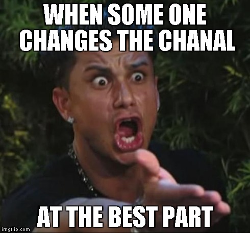 DJ Pauly D | WHEN SOME ONE CHANGES THE CHANAL AT THE BEST PART | image tagged in memes,dj pauly d | made w/ Imgflip meme maker