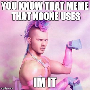 Unicorn MAN | YOU KNOW THAT MEME THAT NOONE USES IM IT | image tagged in memes,unicorn man | made w/ Imgflip meme maker