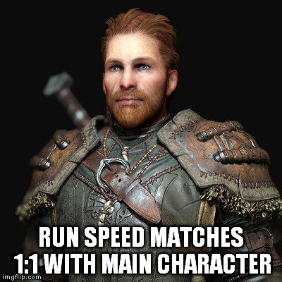 RUN SPEED MATCHES 1:1 WITH MAIN CHARACTER | image tagged in hirgon,gaming | made w/ Imgflip meme maker