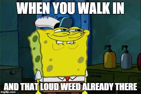 Don't You Squidward Meme | WHEN YOU WALK IN AND THAT LOUD WEED ALREADY THERE | image tagged in memes,dont you squidward | made w/ Imgflip meme maker