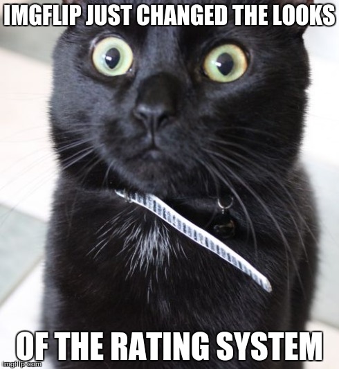 Woah Kitty | IMGFLIP JUST CHANGED THE LOOKS OF THE RATING SYSTEM | image tagged in memes,woah kitty | made w/ Imgflip meme maker