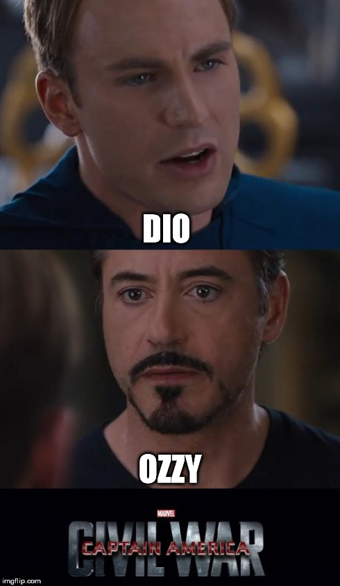 Marvel Civil War Meme | DIO OZZY | image tagged in marvel civil war template | made w/ Imgflip meme maker