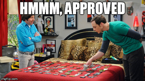 HMMM, APPROVED | image tagged in sheldon cooper,picky,seal of approval,memes | made w/ Imgflip meme maker