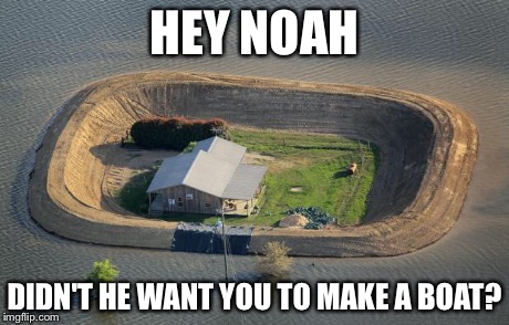 Big flood | HEY NOAH DIDN'T HE WANT YOU TO MAKE A BOAT? | image tagged in flood berm,noah's ark,memes | made w/ Imgflip meme maker