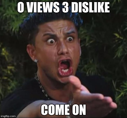 DJ Pauly D | O VIEWS 3 DISLIKE COME ON | image tagged in memes,dj pauly d | made w/ Imgflip meme maker