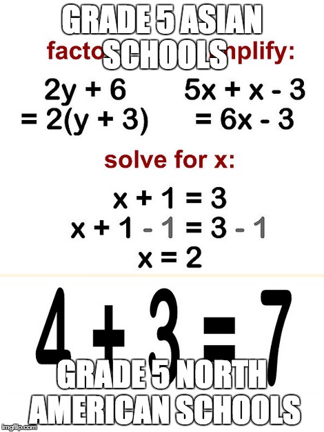 GRADE 5 ASIAN SCHOOLS GRADE 5 NORTH AMERICAN SCHOOLS | made w/ Imgflip meme maker