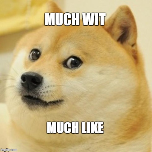 Doge Meme | MUCH WIT MUCH LIKE | image tagged in memes,doge | made w/ Imgflip meme maker