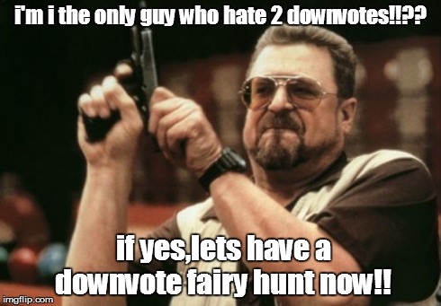 Am I The Only One Around Here | i'm i the only guy who hate 2 downvotes!!?? if yes,lets have a downvote fairy hunt now!! | image tagged in memes,am i the only one around here | made w/ Imgflip meme maker