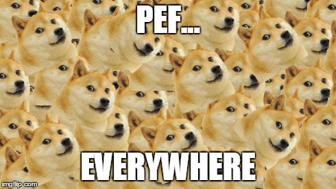 Multi Doge Meme | PEF... EVERYWHERE | image tagged in memes,multi doge | made w/ Imgflip meme maker