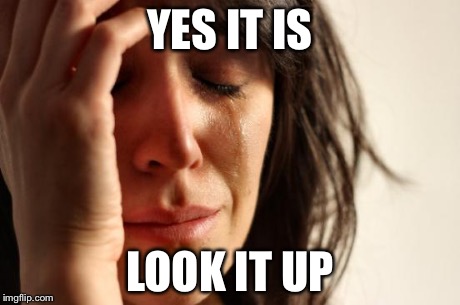 First World Problems Meme | YES IT IS LOOK IT UP | image tagged in memes,first world problems | made w/ Imgflip meme maker