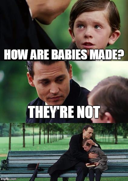 Finding Neverland | HOW ARE BABIES MADE? THEY'RE NOT | image tagged in memes,finding neverland | made w/ Imgflip meme maker