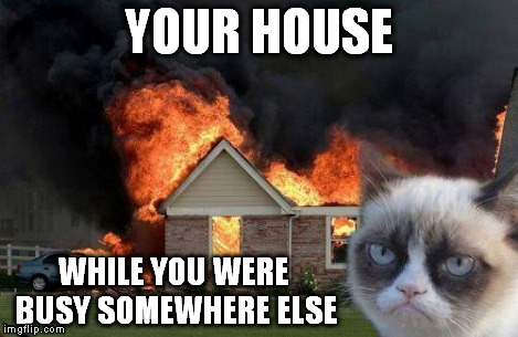 Burn Kitty | YOUR HOUSE WHILE YOU WERE BUSY SOMEWHERE ELSE | image tagged in burn kitty | made w/ Imgflip meme maker