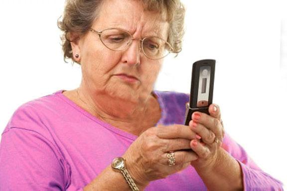 Old Person Using Flip Phone Blank Meme Template