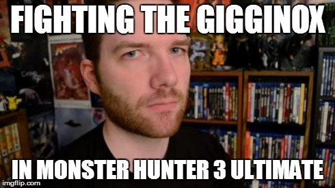 Ben, I feel your pain... | FIGHTING THE GIGGINOX IN MONSTER HUNTER 3 ULTIMATE | image tagged in stuckmann stare,monster hunter,pain | made w/ Imgflip meme maker