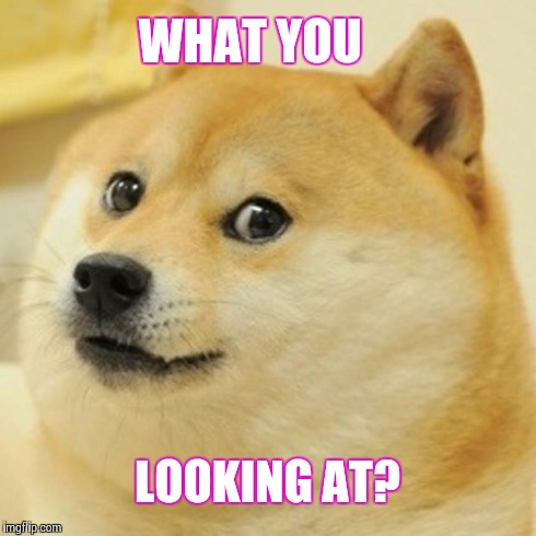 Doge | WHAT YOU LOOKING AT? | image tagged in memes,doge | made w/ Imgflip meme maker