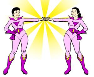 wonder twins ladies Blank Meme Template