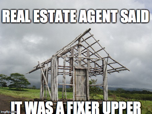 A Fixer Upper | REAL ESTATE AGENT SAID IT WAS A FIXER UPPER | image tagged in real estate,fixer upper,real estate agent | made w/ Imgflip meme maker