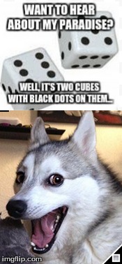 I don't know why I added the bad pun dog face.  I just figured it was appropriate. | image tagged in bad pun dog,dice,pair-of-dice | made w/ Imgflip meme maker