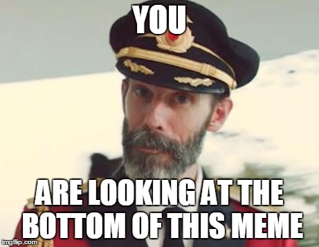 Captain Obvious | YOU ARE LOOKING AT THE BOTTOM OF THIS MEME | image tagged in captain obvious | made w/ Imgflip meme maker