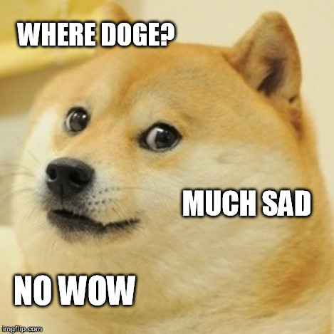 Doge Meme | WHERE DOGE? MUCH SAD NO WOW | image tagged in memes,doge | made w/ Imgflip meme maker