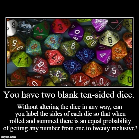 Fair Dice | image tagged in funny,demotivationals,puzzle | made w/ Imgflip demotivational maker