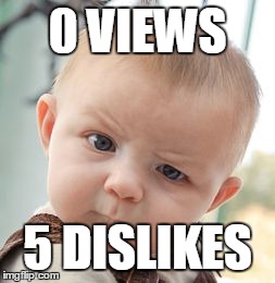 Skeptical Baby | 0 VIEWS 5 DISLIKES | image tagged in memes,skeptical baby | made w/ Imgflip meme maker