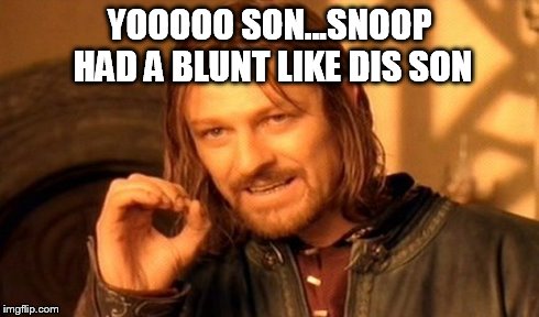 One Does Not Simply Meme | YOOOOO SON...SNOOP HAD A BLUNT LIKE DIS SON | image tagged in memes,one does not simply | made w/ Imgflip meme maker