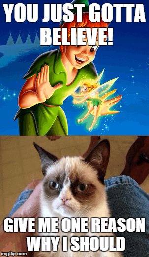Grumpy Cat Does Not Believe | YOU JUST GOTTA BELIEVE! GIVE ME ONE REASON WHY I SHOULD | image tagged in memes,grumpy cat does not believe | made w/ Imgflip meme maker