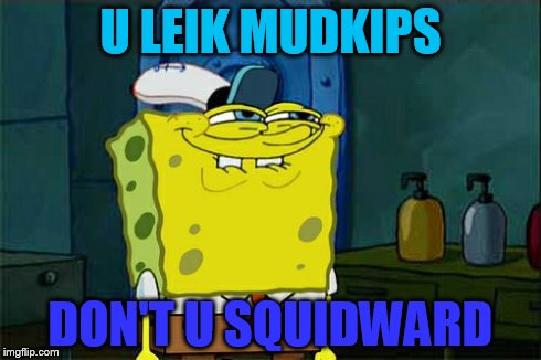 Don't You Squidward | U LEIK MUDKIPS DON'T U SQUIDWARD | image tagged in memes,dont you squidward | made w/ Imgflip meme maker