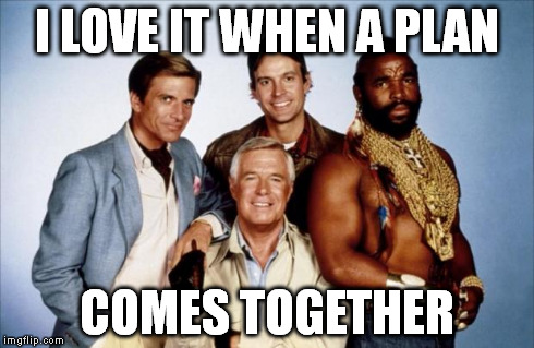 ATeam | I LOVE IT WHEN A PLAN COMES TOGETHER | image tagged in ateam | made w/ Imgflip meme maker