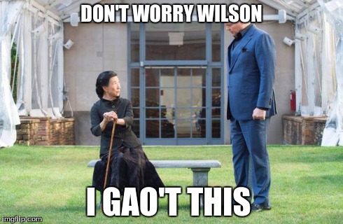 madam gao pun | DON'T WORRY WILSON I GAO'T THIS | image tagged in puns,memes,marvel | made w/ Imgflip meme maker