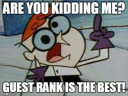 Dexter's Laboratory | ARE YOU KIDDING ME? GUEST RANK IS THE BEST! | image tagged in dexter's laboratory | made w/ Imgflip meme maker