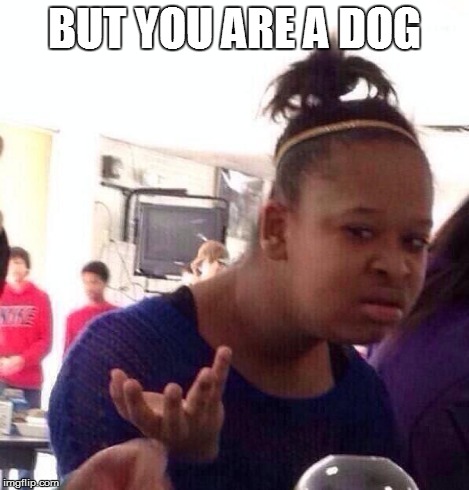 Black Girl Wat Meme | BUT YOU ARE A DOG | image tagged in memes,black girl wat | made w/ Imgflip meme maker