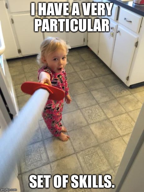 I HAVE A VERY PARTICULAR SET OF SKILLS. | image tagged in death | made w/ Imgflip meme maker