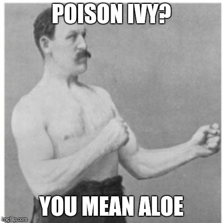 Overly Manly Man | POISON IVY? YOU MEAN ALOE | image tagged in memes,overly manly man | made w/ Imgflip meme maker