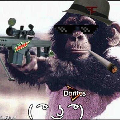 mlg monkey | ( ͡° ͜ʖ ͡°) | image tagged in mlg monkey | made w/ Imgflip meme maker