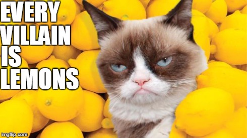E.V.I.L. | EVERY VILLAIN IS LEMONS | image tagged in grumpy cat lemons,evil | made w/ Imgflip meme maker