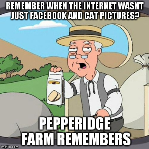 Pepperidge Farm Remembers Meme | REMEMBER WHEN THE INTERNET WASNT JUST FACEBOOK AND CAT PICTURES? PEPPERIDGE FARM REMEMBERS | image tagged in memes,pepperidge farm remembers | made w/ Imgflip meme maker