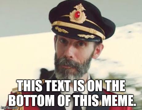 Captain Obvious | THIS TEXT IS ON THE BOTTOM OF THIS MEME. | image tagged in captain obvious | made w/ Imgflip meme maker