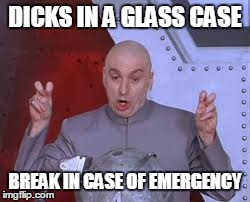 Dr Evil Laser Meme | DICKS IN A GLASS CASE BREAK IN CASE OF EMERGENCY | image tagged in memes,dr evil laser | made w/ Imgflip meme maker