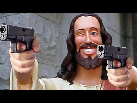 Jesus with Guns Blank Meme Template