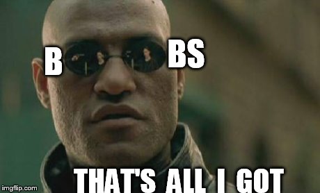 Matrix Morpheus | BS B THAT'S  ALL  I  GOT | image tagged in memes,matrix morpheus | made w/ Imgflip meme maker