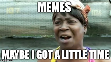 Ain't Nobody Got Time For That | MEMES MAYBE I GOT A LITTLE TIME | image tagged in memes,aint nobody got time for that | made w/ Imgflip meme maker